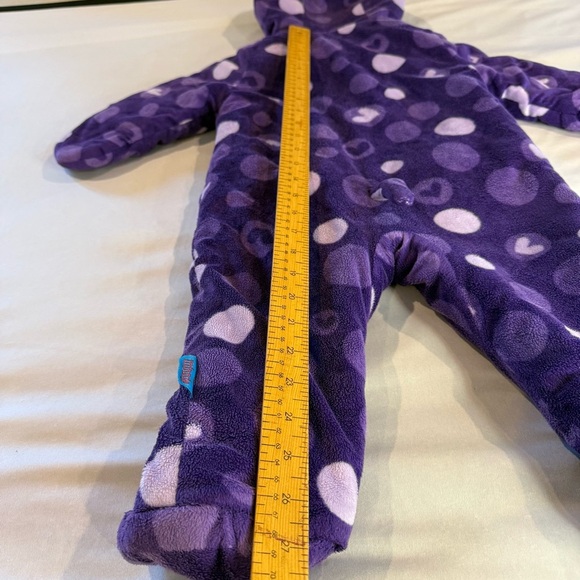 Disney Footie Baby Minnie Daisy Purple Polka Dot Hearts Bunting Bag Sz 6/12 Mo - Picture 10 of 15